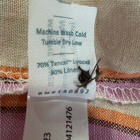 Marine Layer Pink & Cream Women’s Lyocell Tencel Stripes Button Up Shirt size XS - Picture 6 of 6